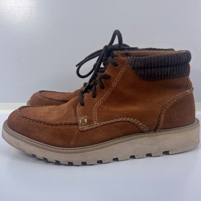 Clarks Barnes Mid Moc Toe Brown Suede Outdoor Comfort Boots Men's Size 9.5