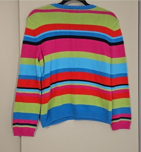 Petite Sophisticate Vintage Striped Crew Neck Sweater Size Medium Petite - Picture 3 of 5