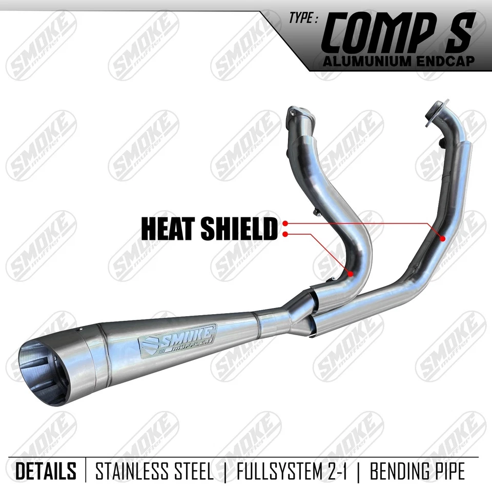 2017-2024 Fit Harley Davidson Touring Road Glide M8 Full System Exhaust 2 to 1 - Image 2 of 4