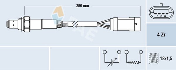 FAE Lambdasonde Sensor Abgassteuerung 77151 FüR Renault Dacia Kangoo KC0 Sandero-image