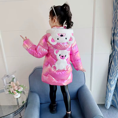 3 4 5 6 7 8 9 10 Years Winter Girls down Jacket Keep Warm Cartoon Fashion Long H