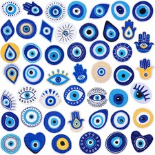 48 Pcs Evil Eye Embroidery Patches Hamsa Hand Heart Moon Sew On/Iron on Embroide