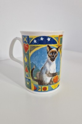 Roy Kirkham Fine Bone China Cats Tasse England 1997 Vintage 10,5 cm hoch
