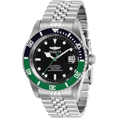 Herrenuhr Automatik Invicta Pro Diver 29177 Stahl Schwarz Grün Sub 200mt