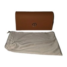 NEW Tory Burch Eyeglass Case with Tory Burch Bag Orange Gold Magnetic Snap