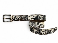 Bill Lavin Leather Island Motorcycle Leather Biker Belt Distressed Y2K Size 36