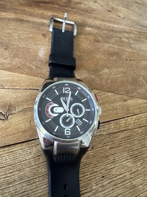Herren-Armbanduhr von Hugo Boss Edelstahl mit Kautschukarmband