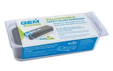 NEW - GEM RUNNER-RELOABLE SAFETY BLADE DISPENSER-HOLDS 100 SINGLES-024500621008