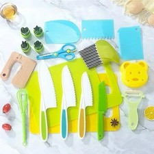 Pieces Montessori Toys Kitchen Tools for Toddlers-Safe Cooking Sets for Kids US