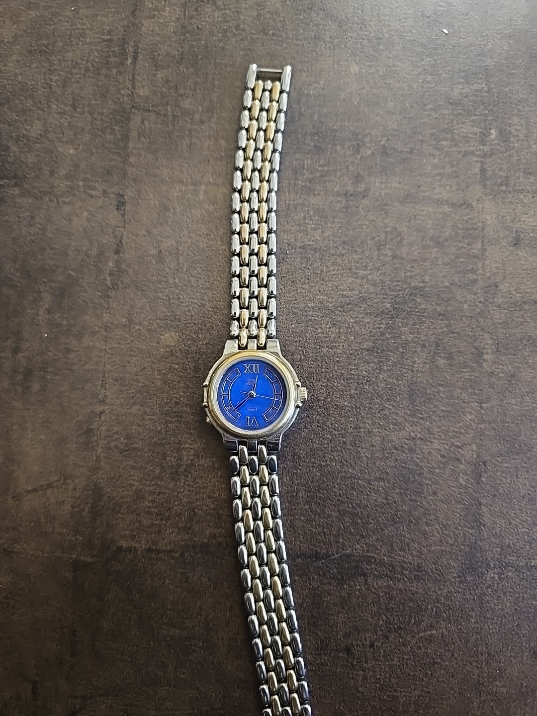 Timex Women's Silver Gold Stainless Steel Indiglo Light Blue Quartz Watch WR Battery