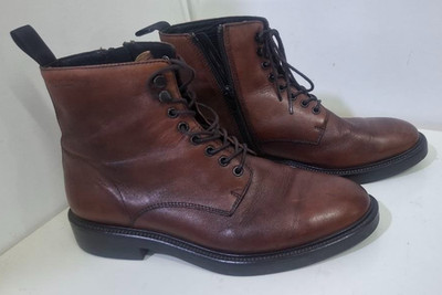 Vagabond Shoemakers Brown Leather Men's Ankle Boots Size EU40 US 7.5 Lace Up Zip