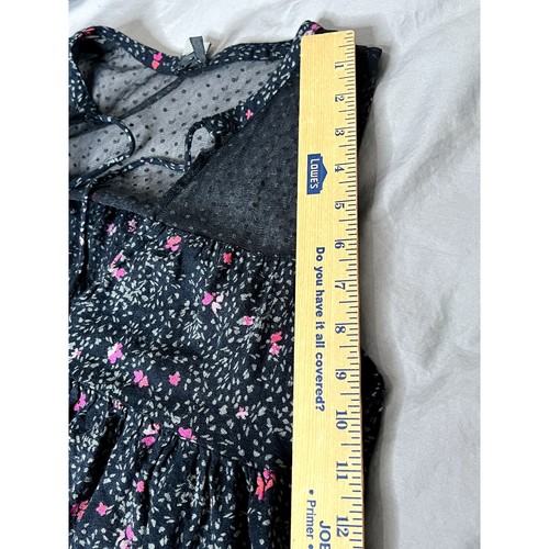 Volcom womens size L tank top black sheer floral flowy sexy summery - Picture 5 of 8