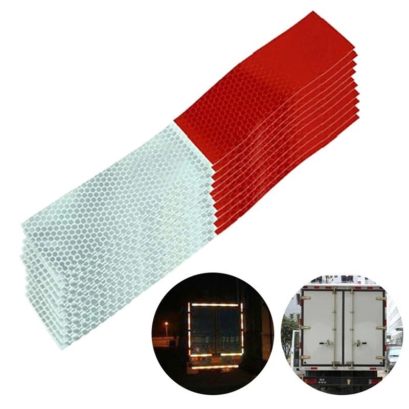 10Pcs Reflective Tape Waterproof Night Stickers for Car Truck Trailer