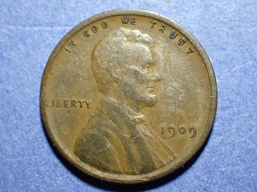 1909-VDB Lincoln cent  VF