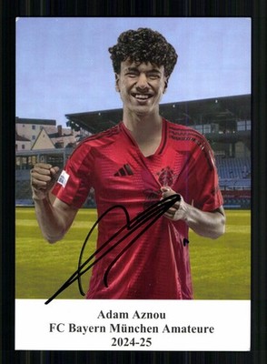 Adam Aznou Autogrammkarte Bayern München Amateure 2024-25 Original Signiert