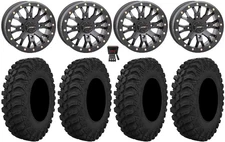 System 3 SB-4 Black (6+1) 15" Wheels 32" Crawler AT Tires Polaris Ranger XP 9/1K