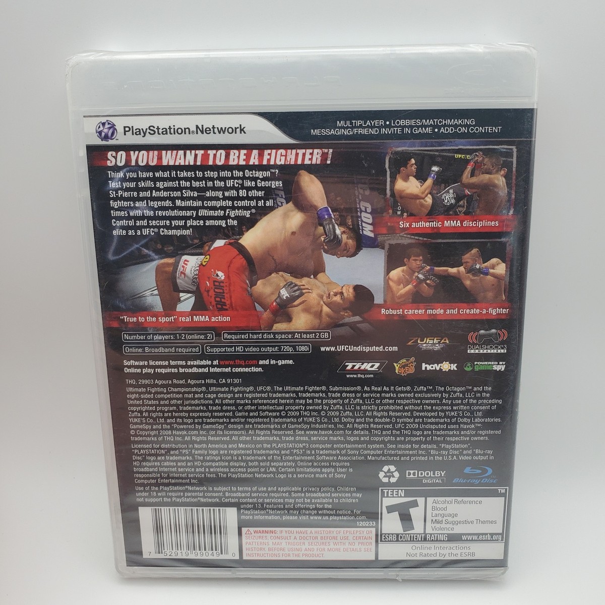 UFC Undisputed 2009 (Sony PlayStation 3, 2009) for sale