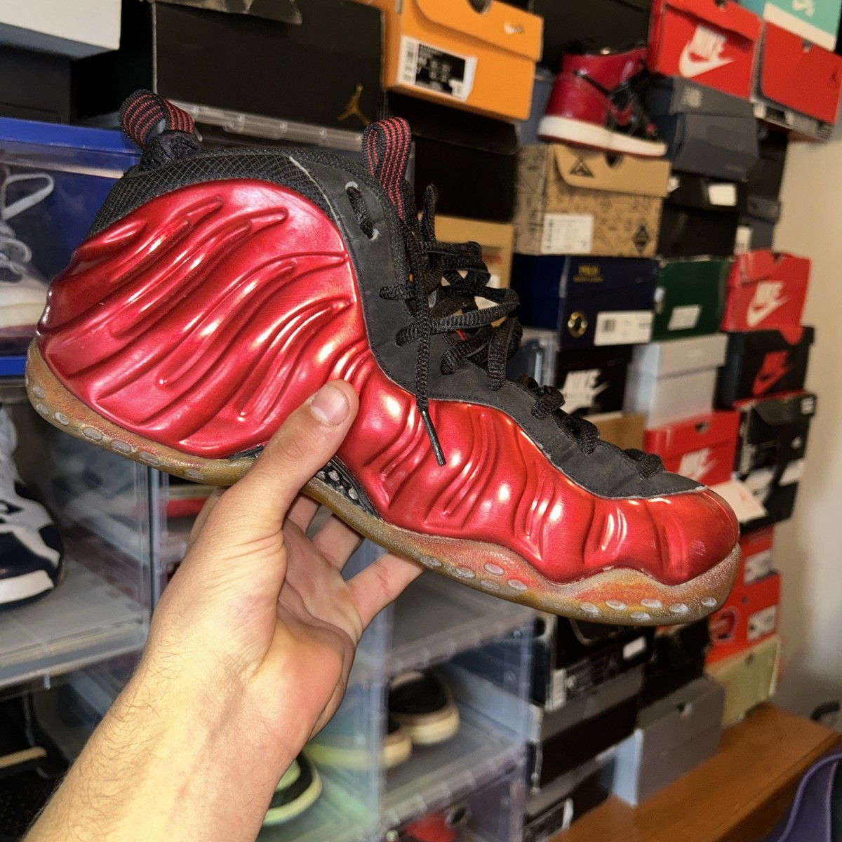 Size 9.5 Nike Air Foamposite One 2012 Metallic Red 314996-610
