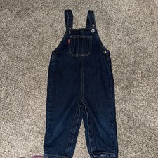 Levi's Levi Strauss Toddler Dark Blue Denim Bib Overalls Sz 24 months M
