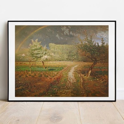Kunstdruck Hirse - Frühling bei Barbizon 1868 Wandbild Gemälde Giclée Poster