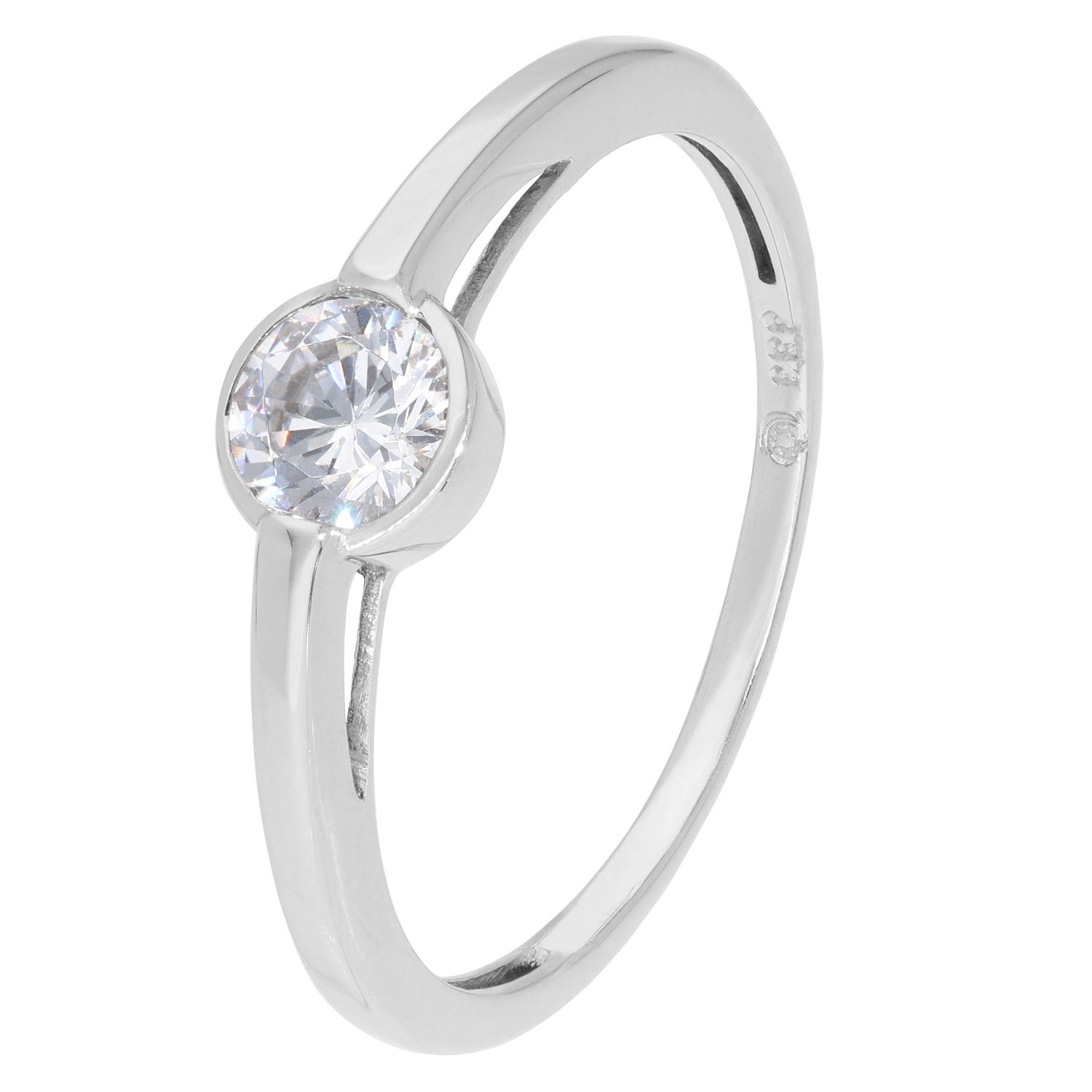 GLIZZ Schmuck Damenring Weigold 3338K Solitr-Ring mit Zirkonia GL1670 45390₽