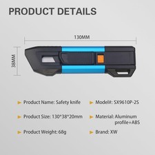 Auto-retractable Safety Box Cutter, Lightweight Safety Knife with Self-retrac...