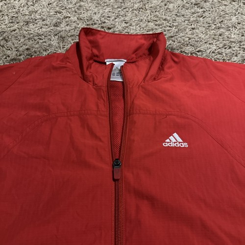 Adidas Sample Track Jacket Women’s Small Red Full Zip Clima365 Y2K Rare Vintage - Picture 2 of 8