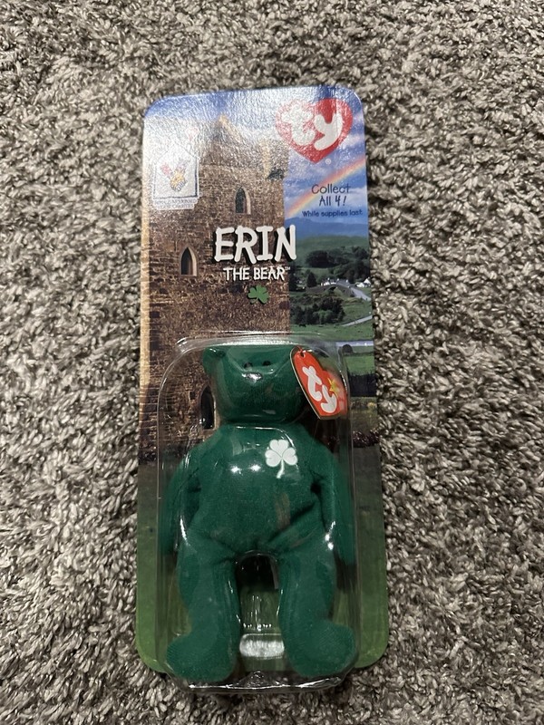 Erin the Irish Green Shamrock Bear Ty Beanie Baby (Unopened)