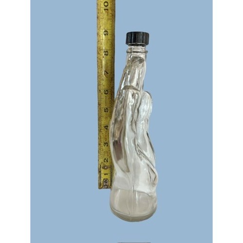 Vintage Klarglas Figur Hand Köln Flasche Bakelit Deckel Verrückter Wissenschaftler Alchemie - Bild 4 von 9