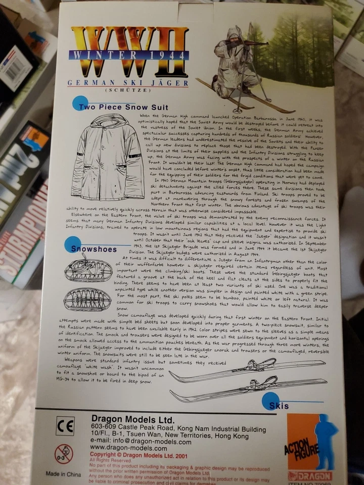 Dragon модели 1/6 WWII зима 1944 немецкий лыж Jager - христианский (NIB) - Изображение 3 из 4