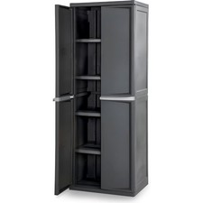 4 Shelf Cabinet, Durable Plastic Storage Solu...