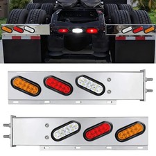 Stainless Steel Spring Loaded Mudflap Hanger 10 LED Light for Semi Trucks