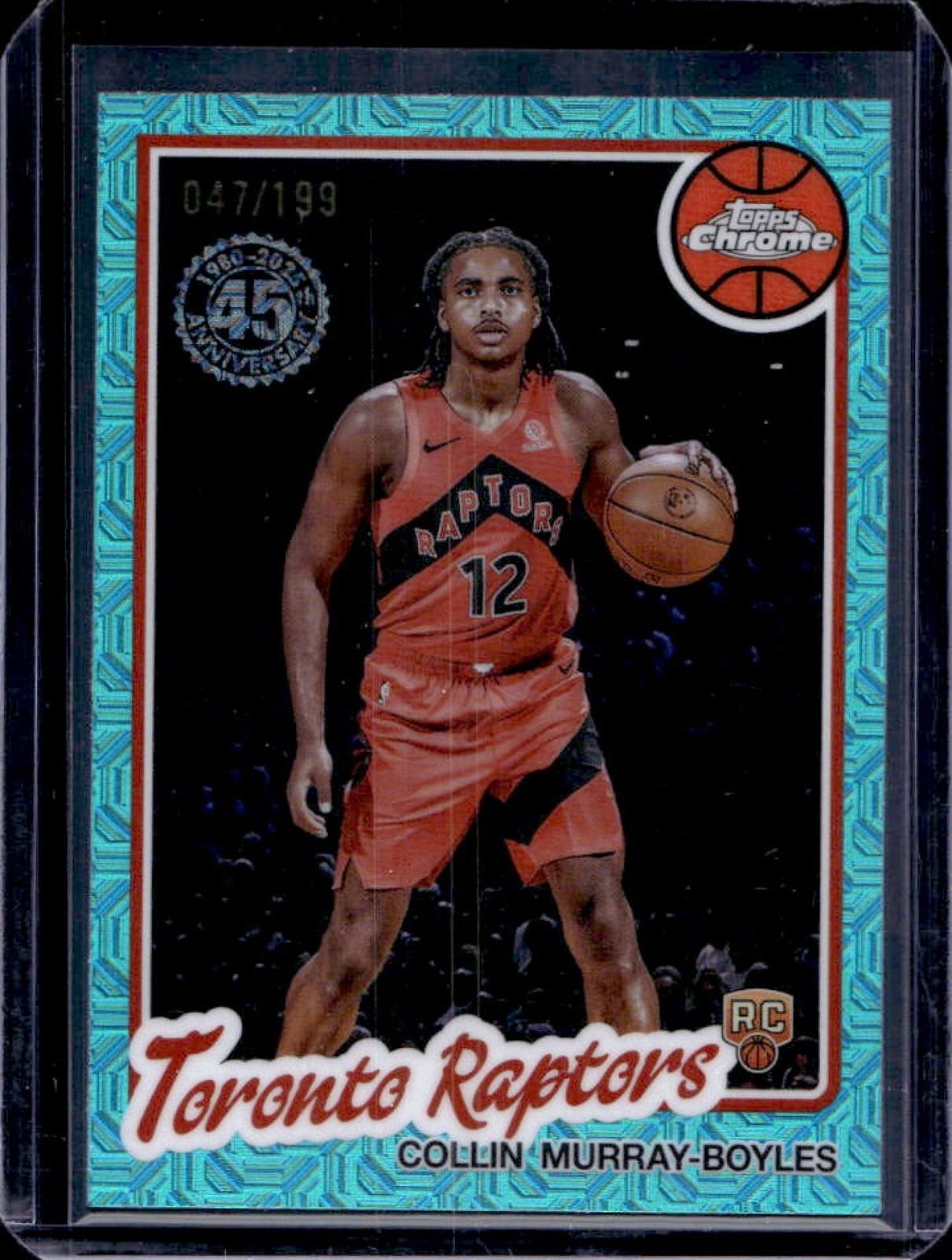 2025-26 Topps Collin Murray-Boyles 1980-81 Chrome RC Aqua Mojo Refractor #47/199