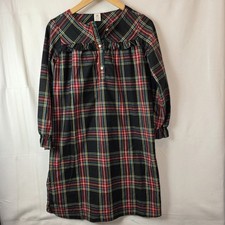 crewcuts girl's nightgown plaid black size 14