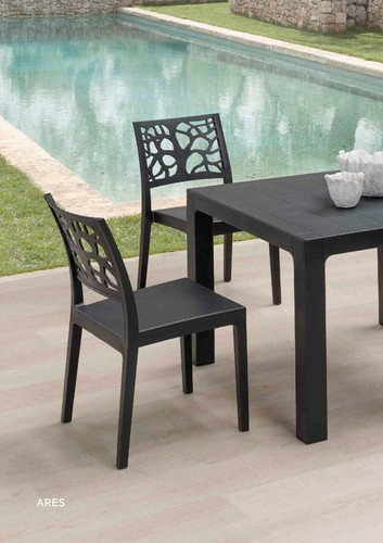 Tavolo Ares Antracite 70x70 polipropilene da esterno bar ristorante hotel-Areta - Foto 2 di 4