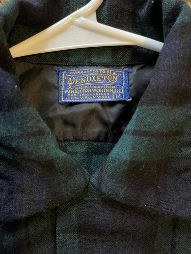 Camicia vintage anni 70-80 Pendleton Blackwatch tartan plaid lana tavola flanella - M - Foto 1 di 6