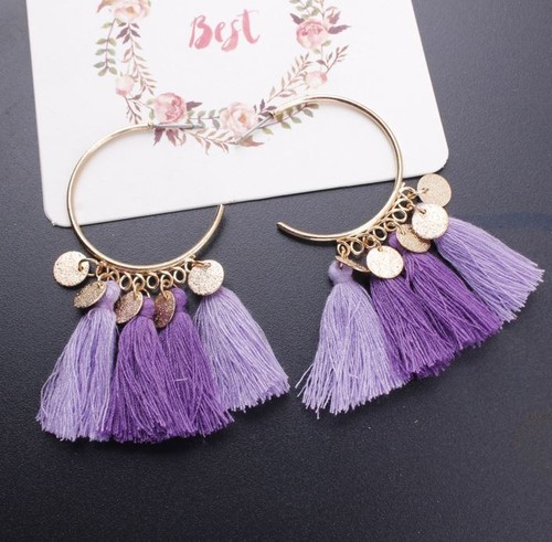 Vintage Women Fashion Boho Ethnic Tassel Dangle Hook Drop Earring Jewelry GiftAU - Picture 7 of 21