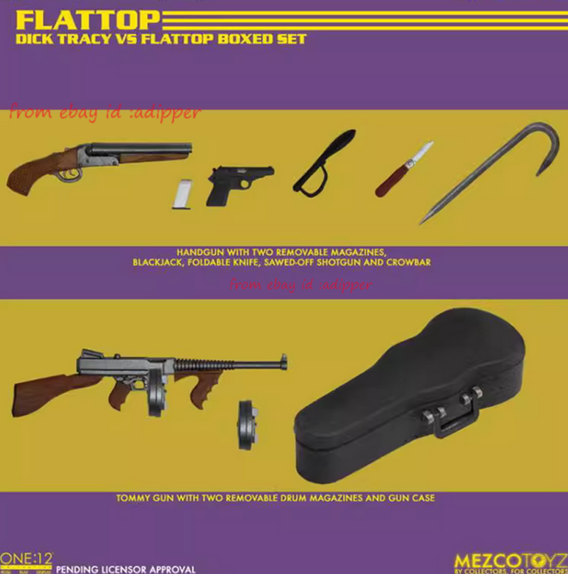 Mezco Toyz 1/12 Dick Tracy Vs Flattop Action Figure In Stock Model