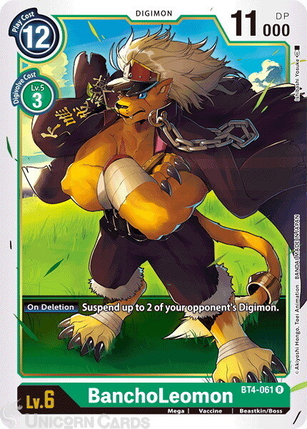 BT4-061 BanchoLeomon Rare Mint Digimon Card