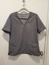 FIGS Women  s Casma Three-Pocket Scrub Top FW1100 Gray Size XL Gray Technical