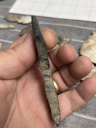 AUTENTICA LAMA ARCAICA COSHOCTON mezza rotta grande punta lancia affilata artefatto - Foto 8 di 12