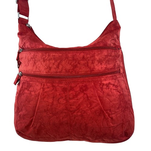 Travelon Anti Theft Crossbody & Wallet Red Expanding Organizer RIFD Blocking Bag - Picture 2 of 20