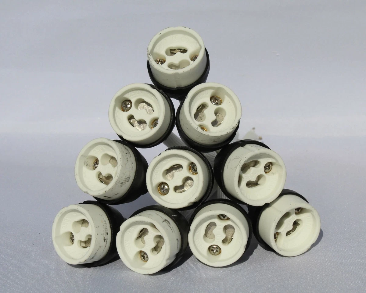 10x GU10 Soporte de lámpara LED halógeno Conector de enchufe Downlighter Reino Unido NUEVO REGLAMENTO