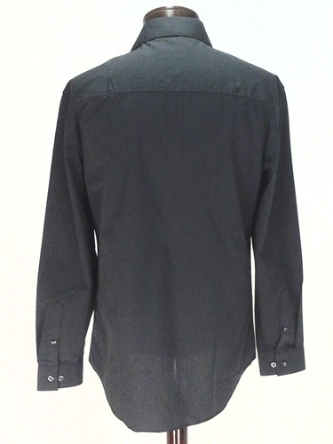 Gray Dress Shirt UNLISTED KENNETH COLE Gray L/S Slim Fit EASY CARE Mens M $60 - Picture 4 of 5