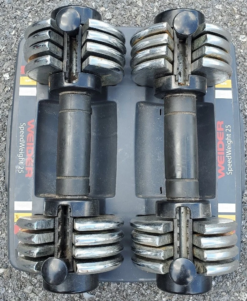 Weider SpeedWeight 25 Adjustable Dumbbells Weights Stand eBay