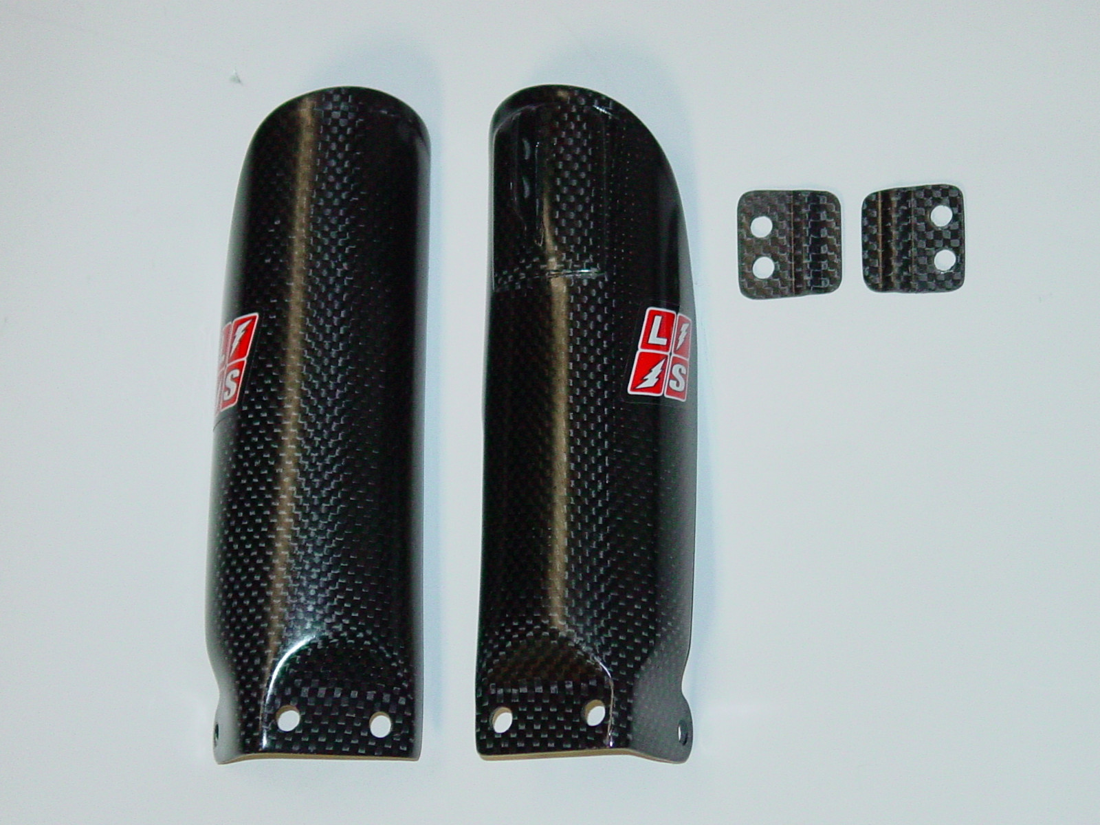 LIGHTSPEED CARBON FIBER FORK GUARDS (SET) AND PINCH CLAMPS, MARZOCCHI