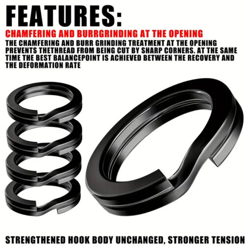 Split Rings Hardened Stainless Steel Ultra Heavy Duty Hoop Fishing Links Hoops - Picture 69 of 72