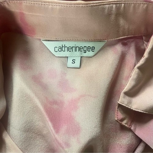 CatherineGee 100 % Seide Daria Bluse Top rosa Batik kastig Griechenland inspiriert S - Bild 2 von 8