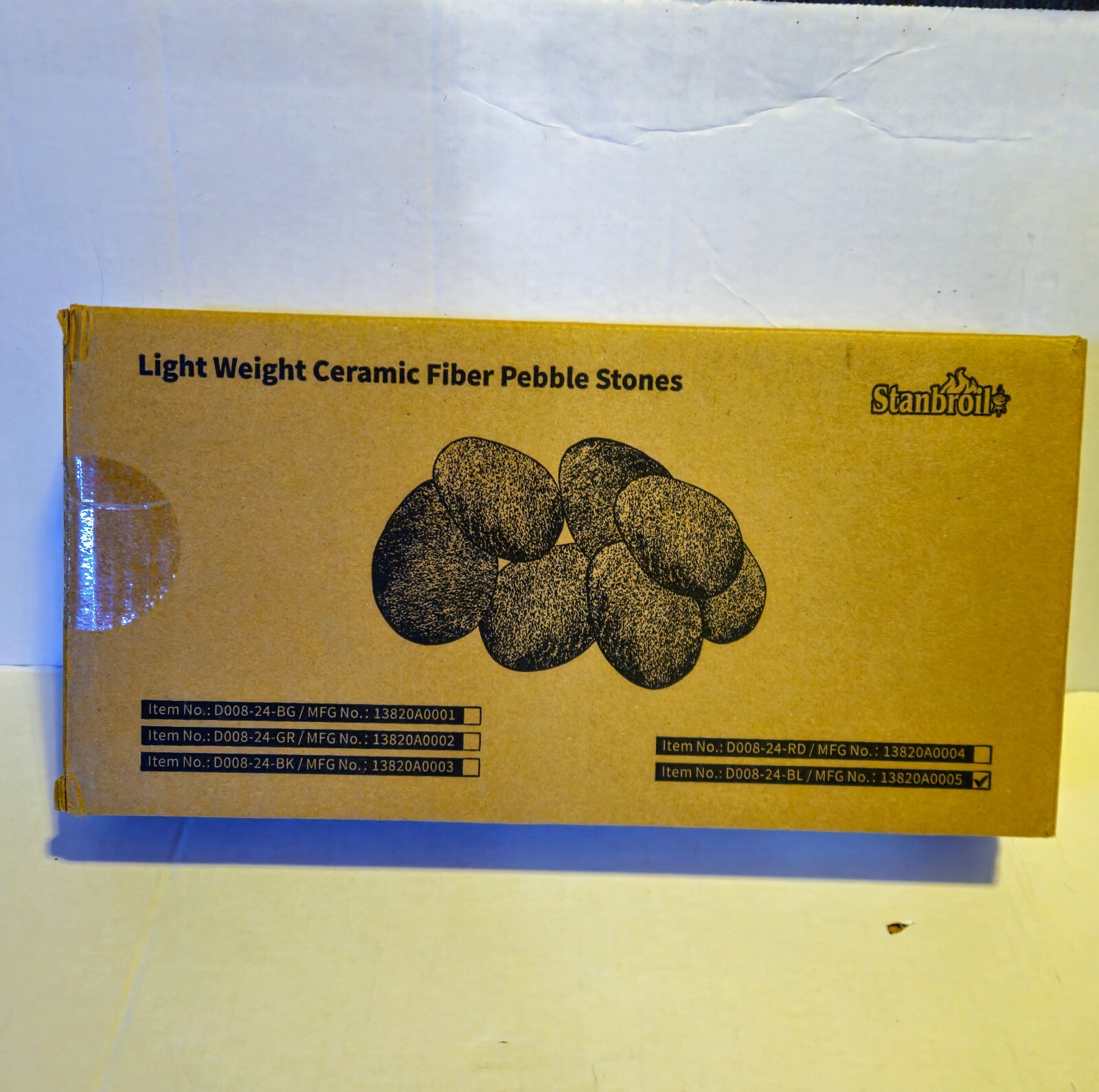 Stanbroil 24pcs Light Weight Ceramic Fiber Pebble Stones for Indoor Outdoor, Gas