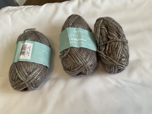 Sirdar Softspun Chunky Yarn -2 x 50gBalls plus 24g Part Ball -Shade 0581 - Grey - Picture 7 of 7